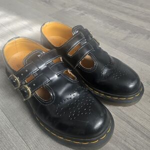 Dr. Martens 12916 Double Strap Mary Jane Shoes Black Leather US 7 EU 38